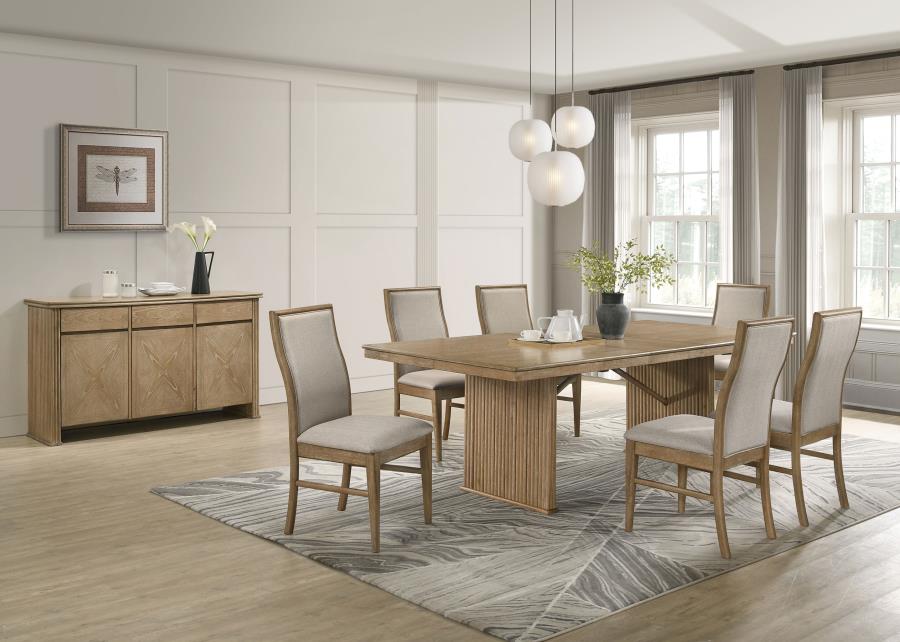 Coaster Furniture - Adina 8-Piece Extension Dining Set Distressed Light Brown - 193611-S8 - GreatFurnitureDeal