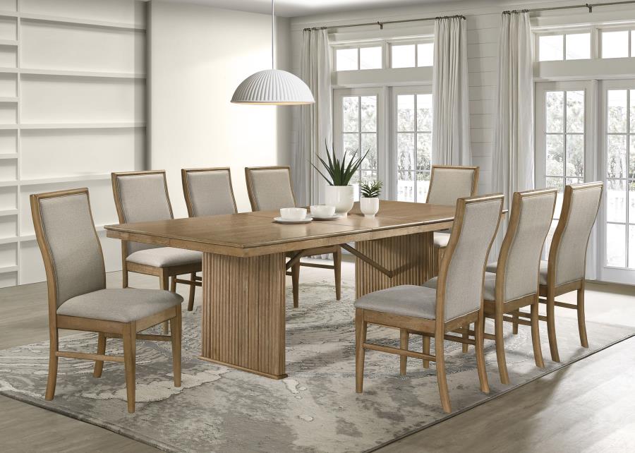Coaster Furniture - Adina 9-Piece Extension Dining Set Distressed Light Brown - 193611-S9 - GreatFurnitureDeal