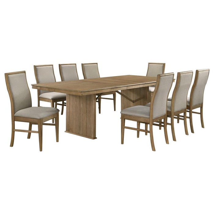 Coaster Furniture - Adina 9-Piece Extension Dining Set Distressed Light Brown - 193611-S9 - GreatFurnitureDeal