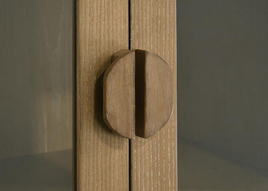 Coaster Furniture - Adina 77-inch Tall Display Cabinet Distressed Light Brown - 193616 - GreatFurnitureDeal