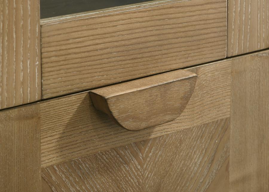 Coaster Furniture - Adina 77-inch Tall Display Cabinet Distressed Light Brown - 193616 - GreatFurnitureDeal