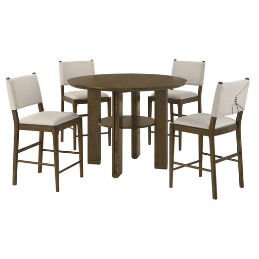 Coaster Furniture - Ottowa 5-Piece Round Counter Height Dining Room Set Brown - 193668-S5 - GreatFurnitureDeal