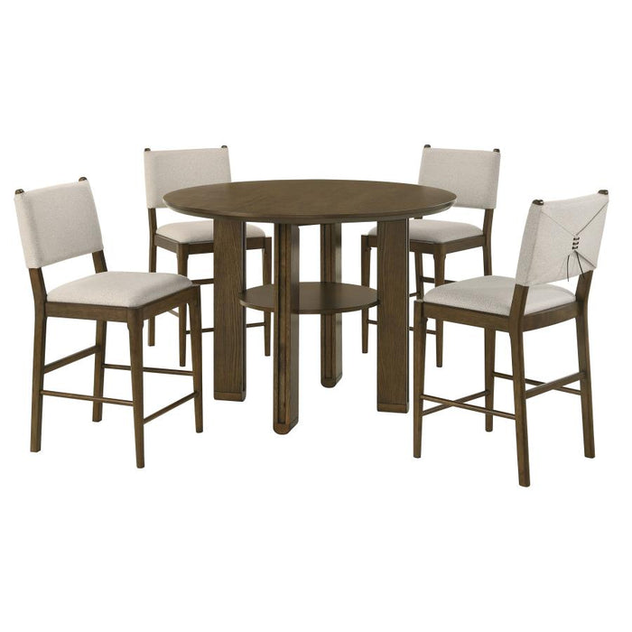 Coaster Furniture - Ottowa 5-Piece Round Counter Height Dining Room Set Brown - 193668-S5 - GreatFurnitureDeal
