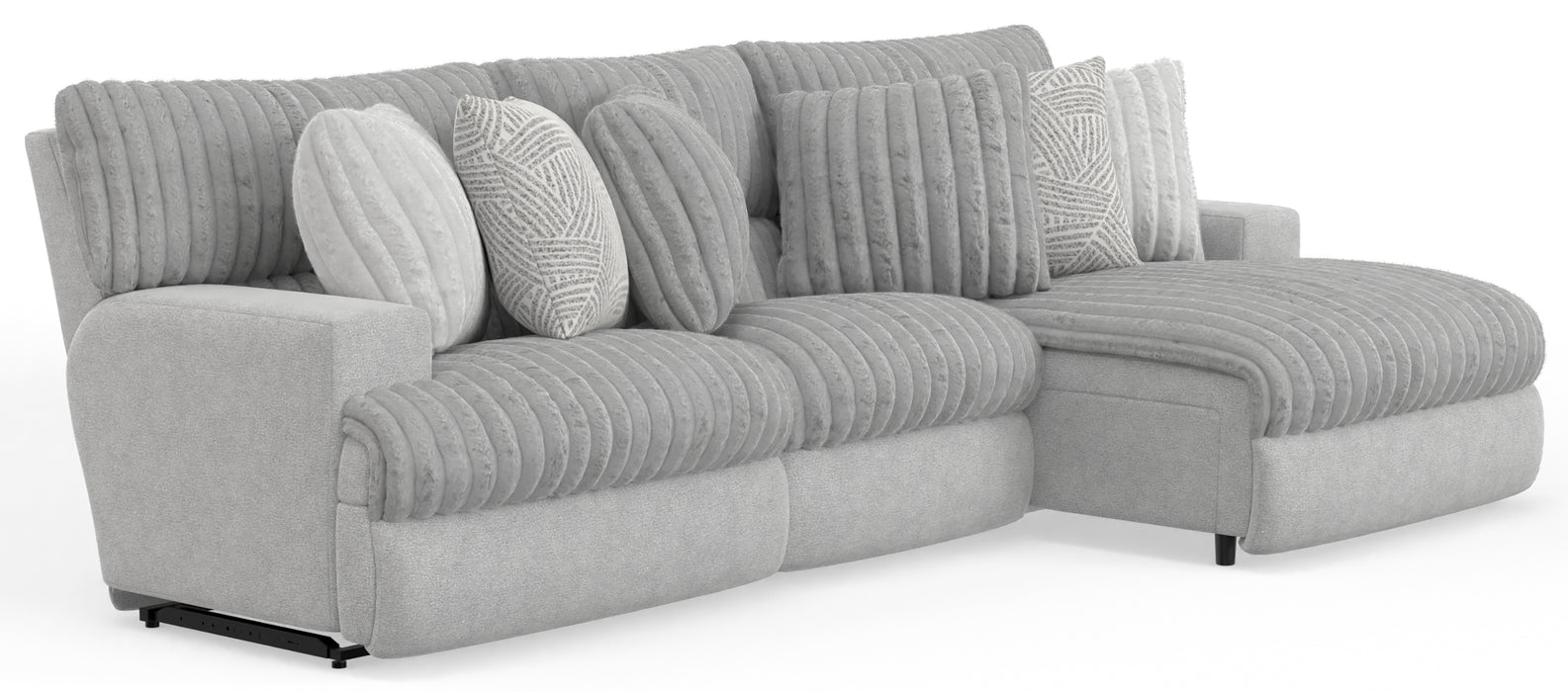 Catnapper - Abraxas 3 Piece Power Sectional Sofa in Moonstruck - 1937-1934-61933-MOON - GreatFurnitureDeal