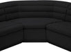 Meridian Furniture - Cascade 148" Black Boucle Fabric Upholstered 3pc. Sectional - 193Black-Sectional - GreatFurnitureDeal