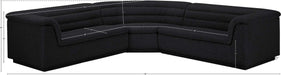 Meridian Furniture - Cascade 148" Black Boucle Fabric Upholstered 3pc. Sectional - 193Black-Sectional - GreatFurnitureDeal