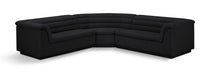 Meridian Furniture - Cascade 148" Black Boucle Fabric Upholstered 3pc. Sectional - 193Black-Sectional - GreatFurnitureDeal