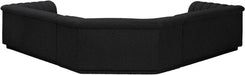 Meridian Furniture - Cascade 148" Black Boucle Fabric Upholstered 3pc. Sectional - 193Black-Sectional - GreatFurnitureDeal