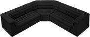 Meridian Furniture - Cascade 148" Black Boucle Fabric Upholstered 3pc. Sectional - 193Black-Sectional - GreatFurnitureDeal