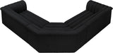 Meridian Furniture - Cascade 148" Black Boucle Fabric Upholstered 3pc. Sectional - 193Black-Sectional - GreatFurnitureDeal