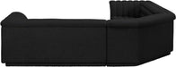 Meridian Furniture - Cascade 148" Black Boucle Fabric Upholstered 3pc. Sectional - 193Black-Sectional - GreatFurnitureDeal