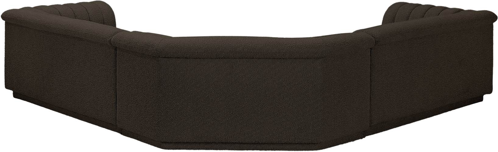 Meridian Furniture - Cascade 148" Brown Boucle Fabric Upholstered 3pc. Sectional - 193Brown-Sectional - GreatFurnitureDeal