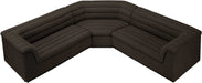 Meridian Furniture - Cascade 148" Brown Boucle Fabric Upholstered 3pc. Sectional - 193Brown-Sectional - GreatFurnitureDeal