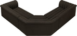 Meridian Furniture - Cascade 148" Brown Boucle Fabric Upholstered 3pc. Sectional - 193Brown-Sectional - GreatFurnitureDeal