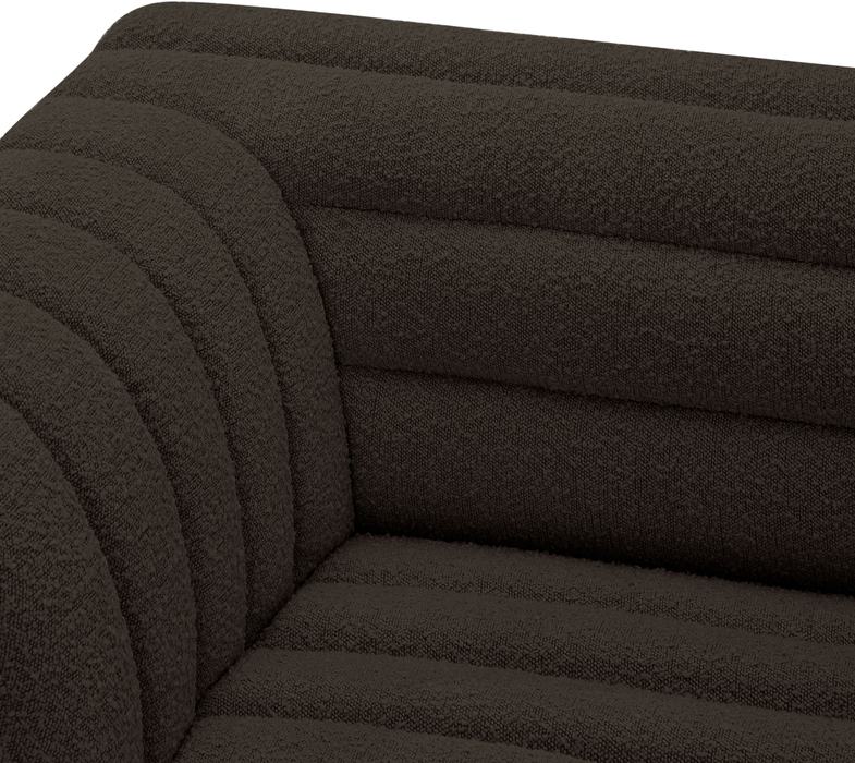 Meridian Furniture - Cascade 148" Brown Boucle Fabric Upholstered 3pc. Sectional - 193Brown-Sectional - GreatFurnitureDeal
