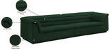 Meridian Furniture - Cascade 118" Green Boucle Fabric Upholstered Sofa - 193Green-S119 - GreatFurnitureDeal