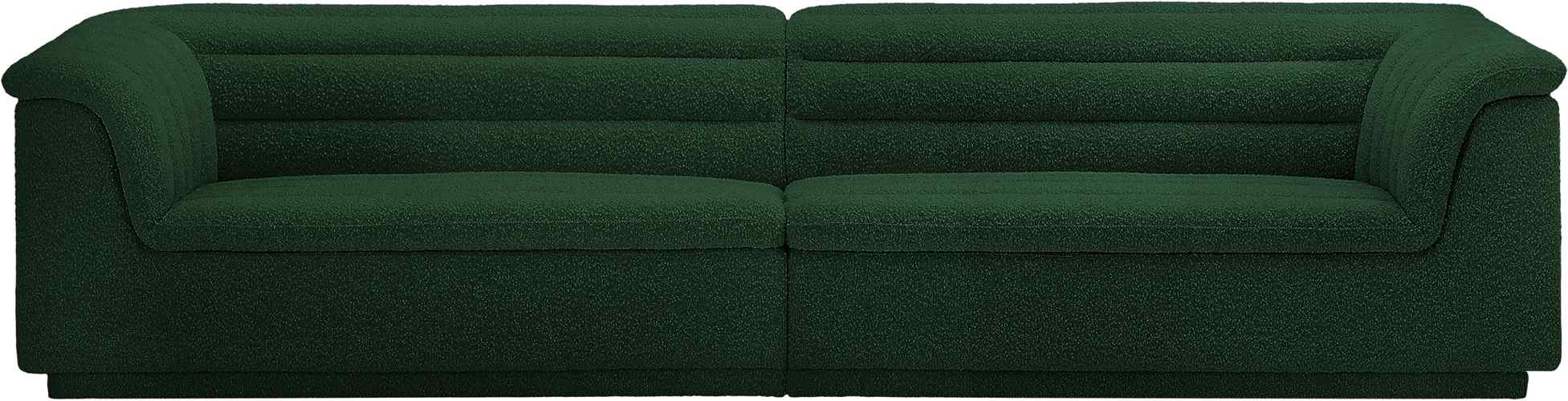 Meridian Furniture - Cascade 118" Green Boucle Fabric Upholstered Sofa - 193Green-S119 - GreatFurnitureDeal