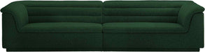 Meridian Furniture - Cascade 118" Green Boucle Fabric Upholstered Sofa - 193Green-S119 - GreatFurnitureDeal