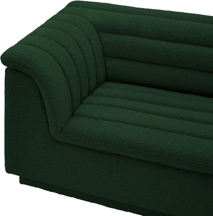 Meridian Furniture - Cascade 118" Green Boucle Fabric Upholstered Sofa - 193Green-S119 - GreatFurnitureDeal