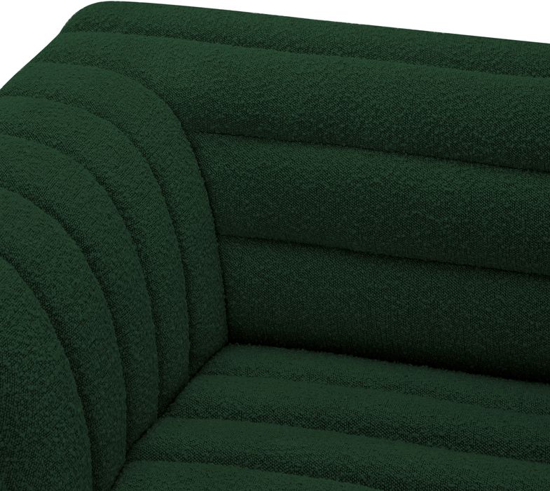 Meridian Furniture - Cascade 118" Green Boucle Fabric Upholstered Sofa - 193Green-S119 - GreatFurnitureDeal