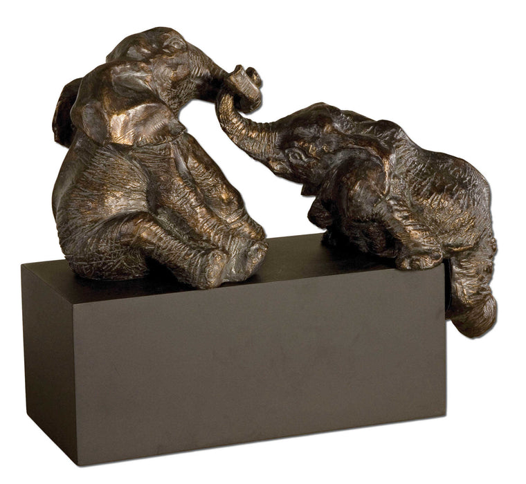 Uttermost - Playful Pachyderms Bronze Figurines - 19473 - GreatFurnitureDeal
