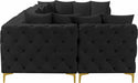 Meridian Furniture - Tremblay 139" Velvet Upholstered 6 Piece Modular Sectional - 686Black-Sec6B - GreatFurnitureDeal