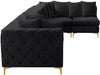 Meridian Furniture - Tremblay 169" Vegan Leather Upholstered 7 Piece Modular Sectional - 686Black-Sec6C - GreatFurnitureDeal