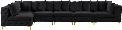 Meridian Furniture - Tremblay 169" Vegan Leather Upholstered 7 Piece Modular Sectional - 686Black-Sec6C - GreatFurnitureDeal