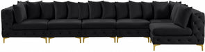Meridian Furniture - Tremblay 169" Vegan Leather Upholstered 7 Piece Modular Sectional - 686Black-Sec6C - GreatFurnitureDeal