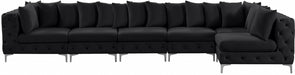 Meridian Furniture - Tremblay 169" Vegan Leather Upholstered 7 Piece Modular Sectional - 686Black-Sec6C - GreatFurnitureDeal