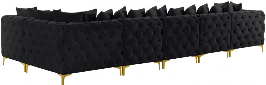 Meridian Furniture - Tremblay 169" Vegan Leather Upholstered 7 Piece Modular Sectional - 686Black-Sec6C - GreatFurnitureDeal