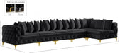 Meridian Furniture - Tremblay 169" Vegan Leather Upholstered 7 Piece Modular Sectional - 686Black-Sec6C - GreatFurnitureDeal