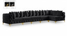 Meridian Furniture - Tremblay 169" Vegan Leather Upholstered 7 Piece Modular Sectional - 686Black-Sec6C - GreatFurnitureDeal