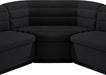 Meridian Furniture - Cascade 148" Black Velvet Upholstered 3pc. Sectional - 194Black-Sectional - GreatFurnitureDeal