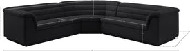 Meridian Furniture - Cascade 148" Black Velvet Upholstered 3pc. Sectional - 194Black-Sectional - GreatFurnitureDeal