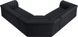 Meridian Furniture - Cascade 148" Black Velvet Upholstered 3pc. Sectional - 194Black-Sectional - GreatFurnitureDeal