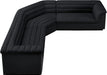 Meridian Furniture - Cascade 148" Black Velvet Upholstered 3pc. Sectional - 194Black-Sectional - GreatFurnitureDeal