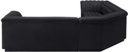 Meridian Furniture - Cascade 148" Black Velvet Upholstered 3pc. Sectional - 194Black-Sectional - GreatFurnitureDeal