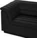 Meridian Furniture - Cascade 148" Black Velvet Upholstered 3pc. Sectional - 194Black-Sectional - GreatFurnitureDeal