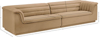 Meridian Furniture - Cascade 118" Camel Velvet Upholstered Sofa - 194Camel-S119 - GreatFurnitureDeal