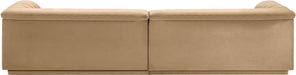 Meridian Furniture - Cascade 118" Camel Velvet Upholstered Sofa - 194Camel-S119 - GreatFurnitureDeal