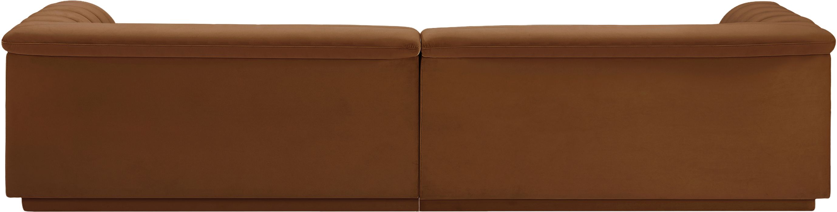 Meridian Furniture - Cascade 118" Saddle Velvet Upholstered Sofa - 194Saddle-S119 - GreatFurnitureDeal