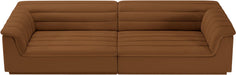 Meridian Furniture - Cascade 118" Saddle Velvet Upholstered Sofa - 194Saddle-S119 - GreatFurnitureDeal