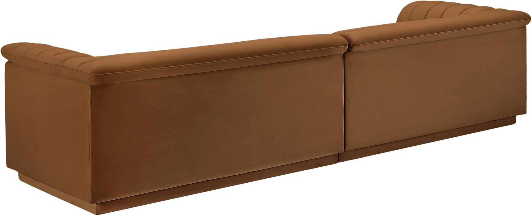 Meridian Furniture - Cascade 118" Saddle Velvet Upholstered Sofa - 194Saddle-S119 - GreatFurnitureDeal