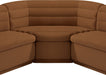 Meridian Furniture - Cascade 148" Saddle Velvet Upholstered 3pc. Sectional - 194Saddle-Sectional - GreatFurnitureDeal