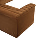 Meridian Furniture - Cascade 148" Saddle Velvet Upholstered 3pc. Sectional - 194Saddle-Sectional - GreatFurnitureDeal