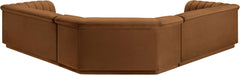 Meridian Furniture - Cascade 148" Saddle Velvet Upholstered 3pc. Sectional - 194Saddle-Sectional - GreatFurnitureDeal