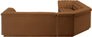 Meridian Furniture - Cascade 148" Saddle Velvet Upholstered 3pc. Sectional - 194Saddle-Sectional - GreatFurnitureDeal