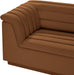 Meridian Furniture - Cascade 148" Saddle Velvet Upholstered 3pc. Sectional - 194Saddle-Sectional - GreatFurnitureDeal
