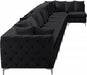 Meridian Furniture - Tremblay 228" Velvet Upholstered 8 Piece Modular Sectional - 686Black-Sec8B - GreatFurnitureDeal